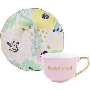 Creative Brands Slant Collection NWT 2pc Teacup & Saucer Set, 5oz